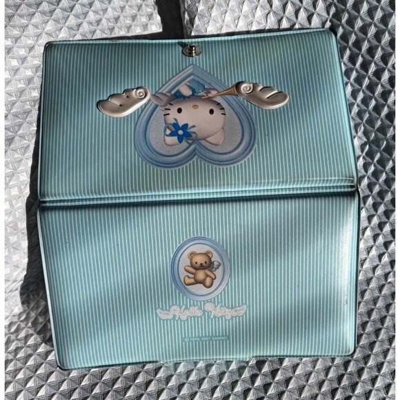 Vintage 2001 Sanrio Hello Kitty Blue Angel Wallet Good Condition *Rare - Picture 4 of 6
